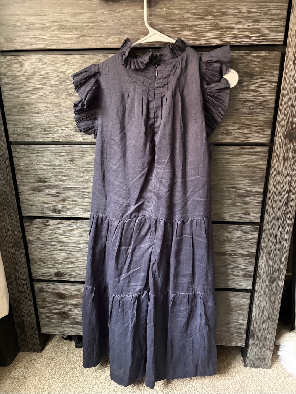 Sea New York Navy Ruffle-Sleeve Midi Dress - Picture 5 of 9